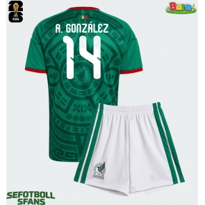 Mexiko Armando Gonzalez #14 Hemmaställ Barn VM 2026 Kortärmad (+ Korta byxor)